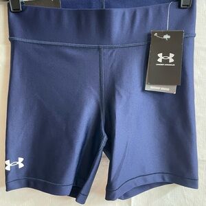 UNDER ARMOUR Team Shorty 3" Shorts  Navy/White compression Mid-Rise SIZE SM/P/CH